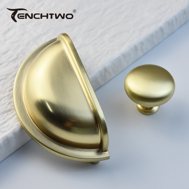 Furniture Rotating Hardware - Brushed Brass Furniture Handle Shell Ears