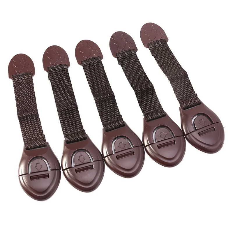 Furniture Hardware Tools - 5pcs/lot Brown Cabinet Safety Lock for