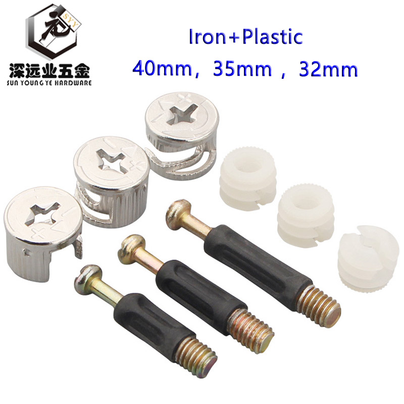 Furniture Hardware Nut - 10Sets Furniture Side Connecting 40mm 35mm