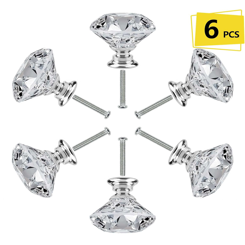 Furniture Hardware Nut - 6Pcs Cabinet Knob with Screws 30mm