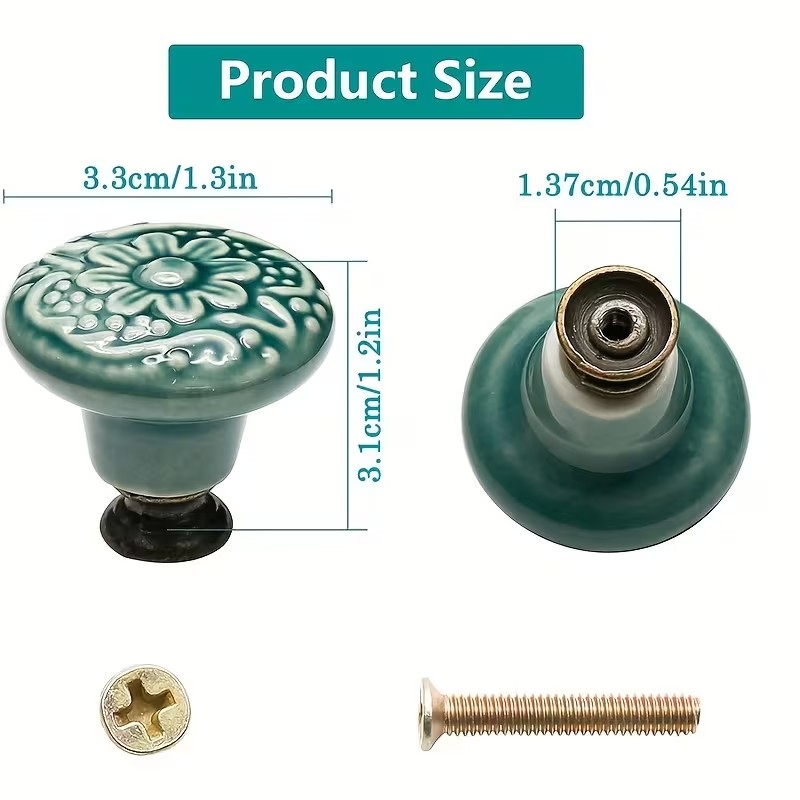 12pcs Ceramic Cabinet Knobs, F - огляд і ціна Furniture Hardware Nut