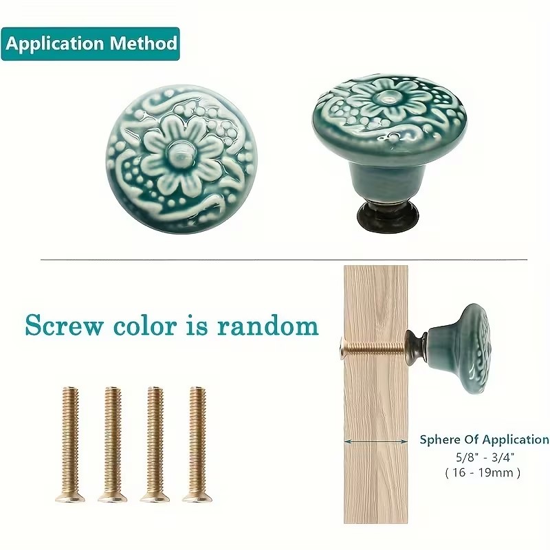 12pcs Ceramic Cabinet Knobs, F - огляд і ціна Furniture Hardware Nut