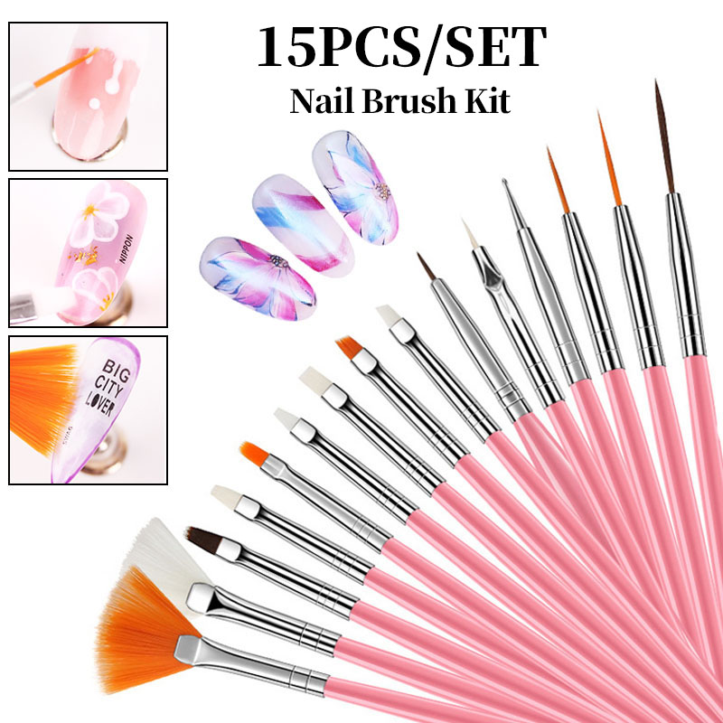 LINMANDA 15 Pink Nail Art Brus - огляд і ціна Furniture Hardware Nails