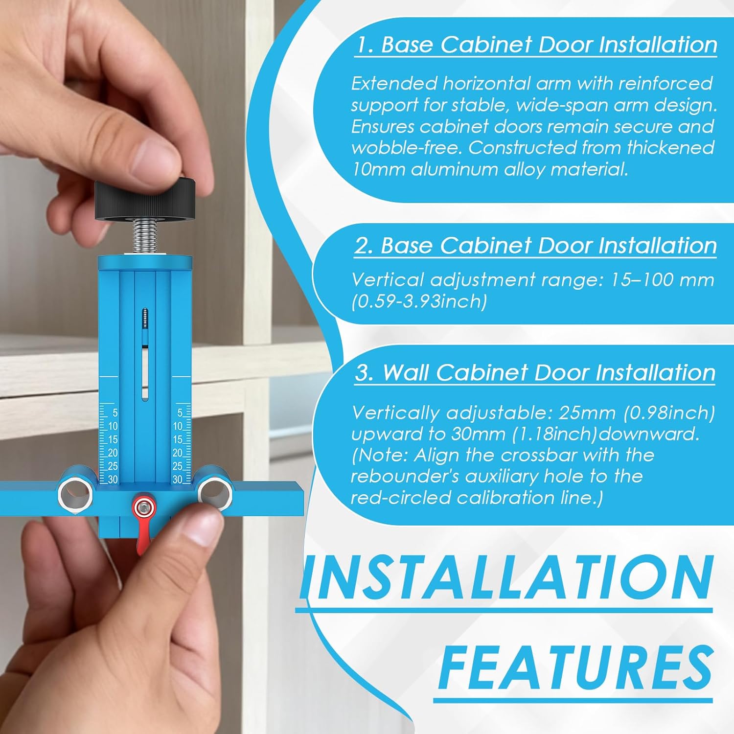 3 in 1 Cabinet Door Mounting J - огляд і ціна Furniture Hardware Jig