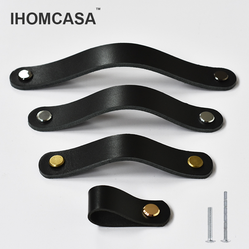 IHOMCASA Black Leather Knobs   - огляд і ціна Furniture Hardware Restoration
