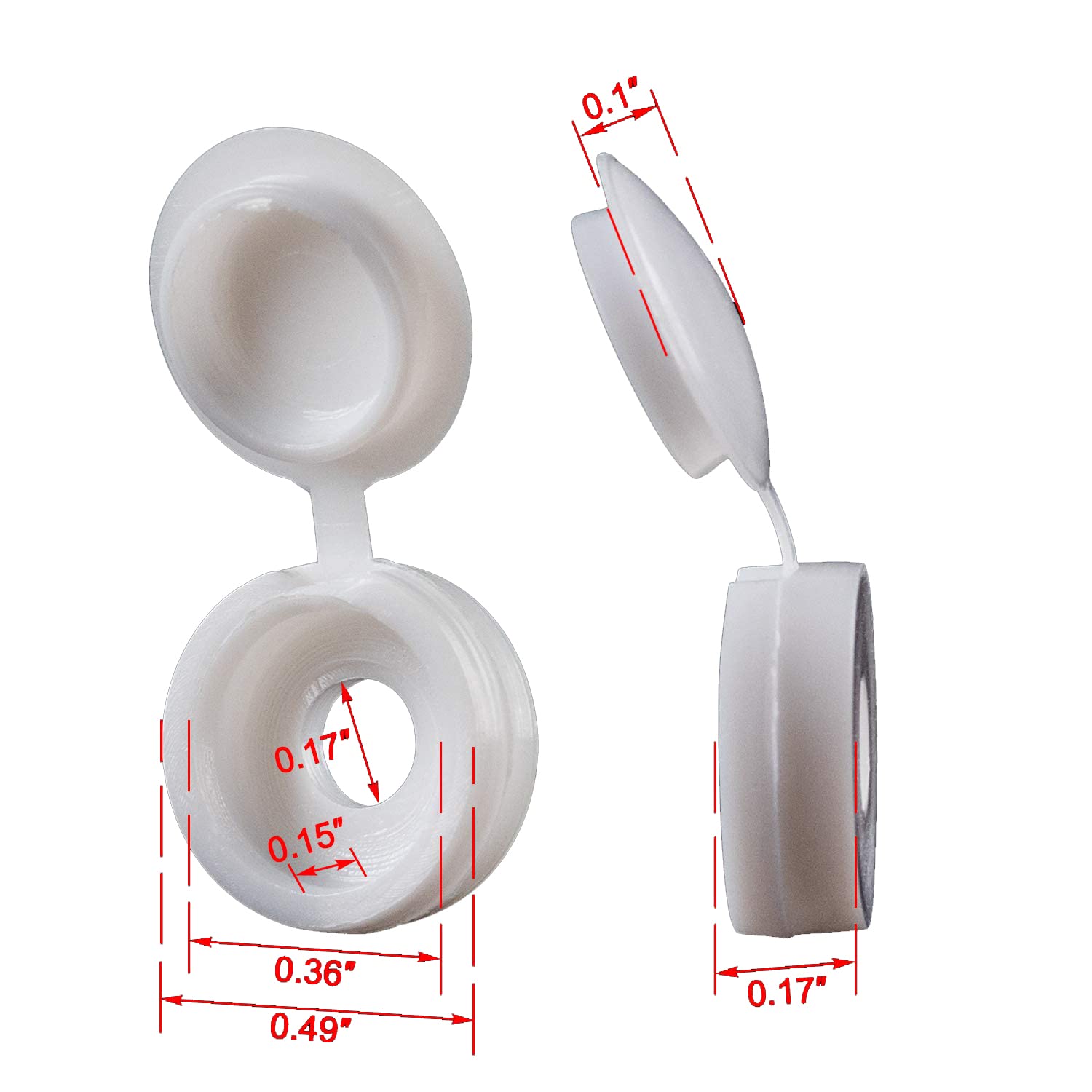 White Hinged Plastic Screw Cap - огляд і ціна Furniture Hardware Nut