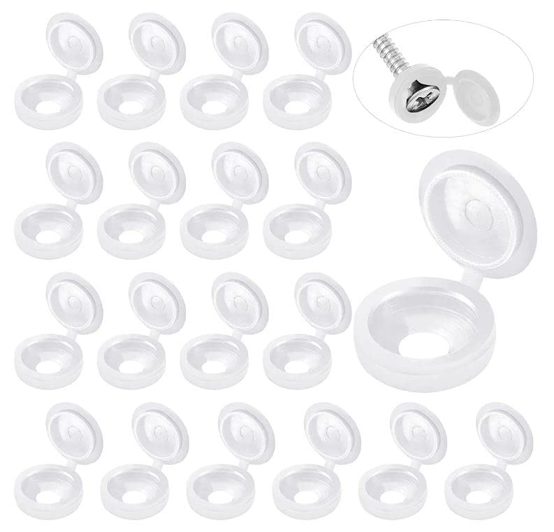 White Hinged Plastic Screw Cap - огляд і ціна Furniture Hardware Nut