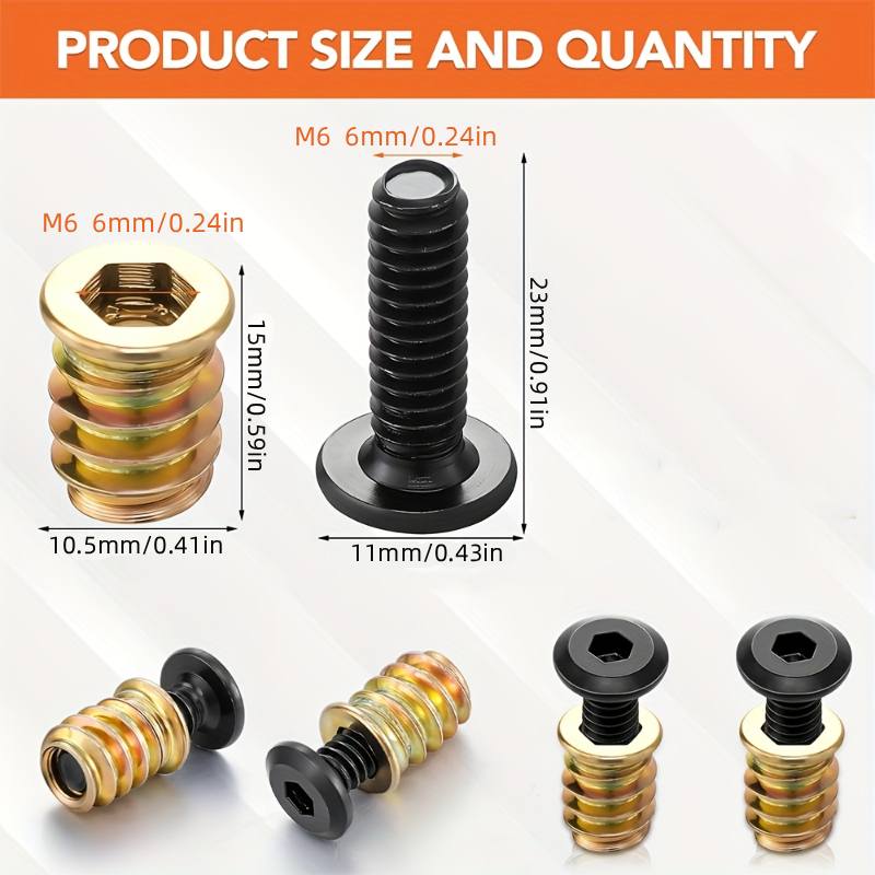 10PCS Nut Threaded Inserts Com - огляд і ціна Furniture Hardware Nut